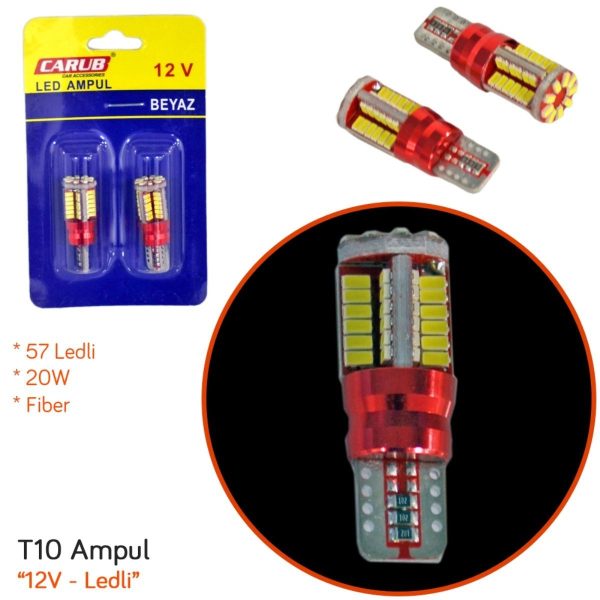 CARUB T10 57 LED BEYAZ CARUB T10 57 LED BEYAZ