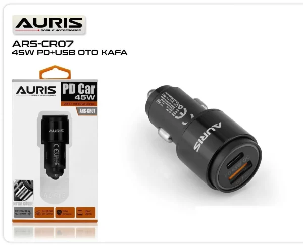 AURİS ARAÇ ŞARJI 45W CRO7 AURİS ARAÇ ŞARJI 45W CRO7